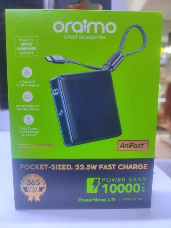 10000 Mah Oraimo powernova L1 powerbank 10000 Mah Oraimo powernova L1 powerbank — Cases & covers for Universal in Nairobi, Kenya | Accessories Galaxy