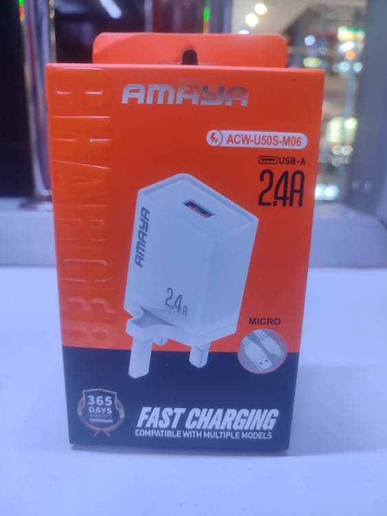 Amaya 2.4 A USB to Micro Chargers Amaya 2.4 A USB to Micro Chargers — Chargers for Universal in Nairobi, Kenya | Accessories Galaxy