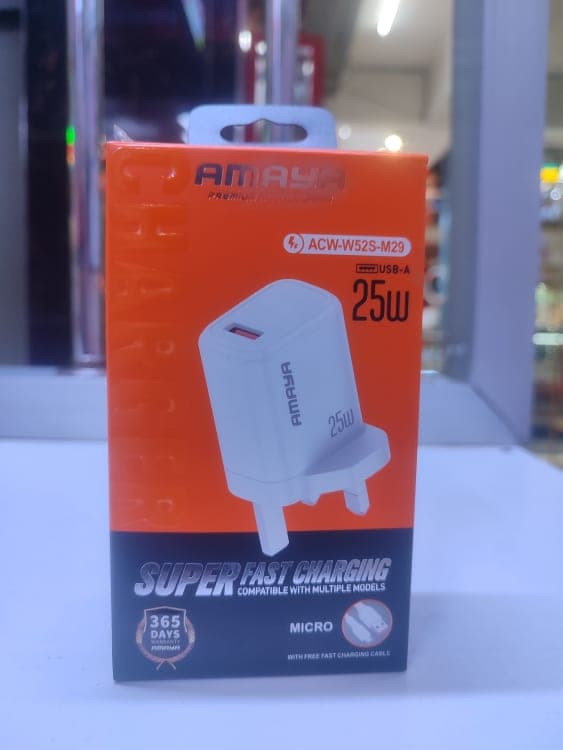 Amaya 25 w USB to Micro charger Amaya 25 w USB to Micro charger — Chargers for Universal in Nairobi, Kenya | Accessories Galaxy