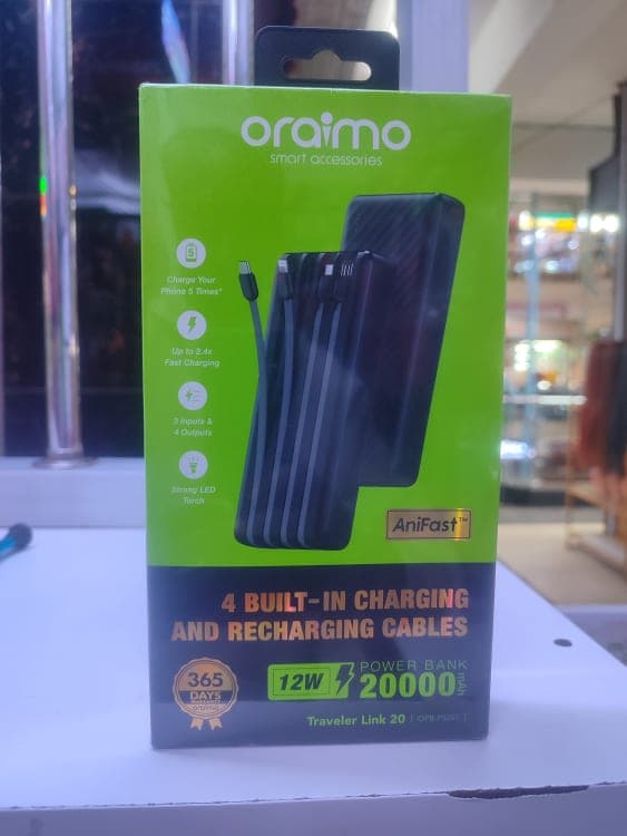 Oraimo powerbank 20000mah wire Oraimo powerbank 20000mah wire — Power banks for Universal in Nairobi, Kenya | Accessories Galaxy